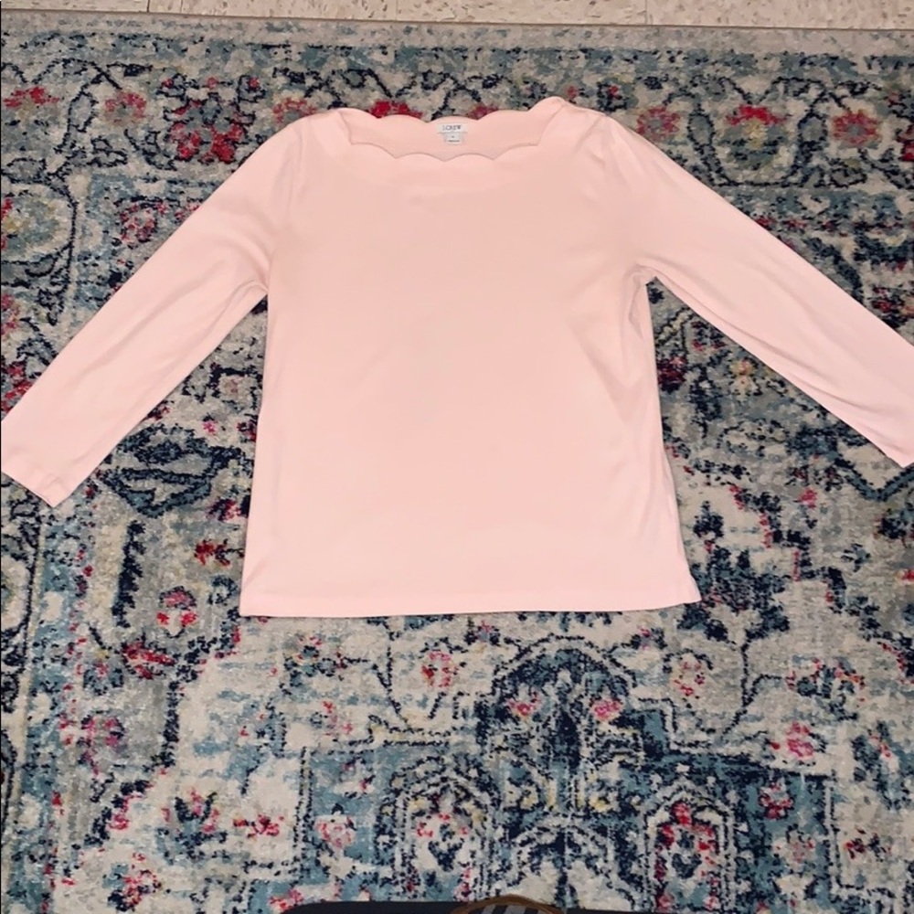 J. Crew Scalloped 3/4 tee